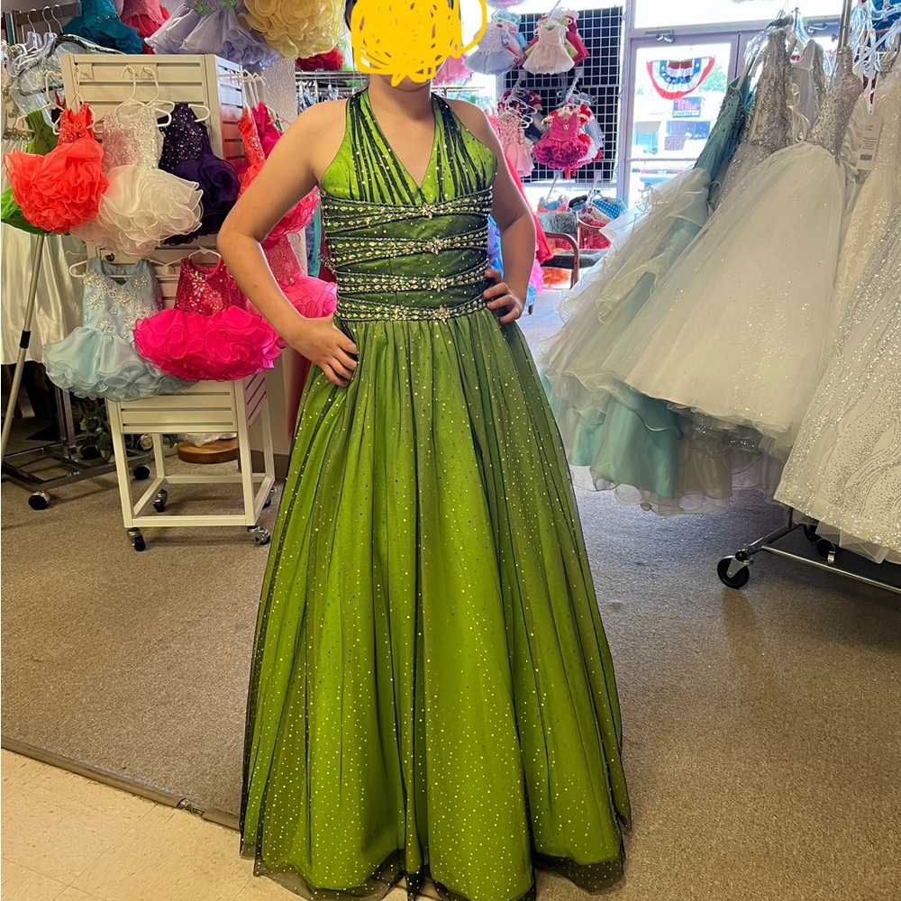 Tiffany Designs Green Formal Kids Dress